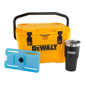 CLOTHING AND GEAR | Dewalt 10 Quart Roto-Molded Lunchbox Cooler/ 10 Quart Ice Pack Cooler/ 30 oz. Black Tumbler Combo - DXC1013B