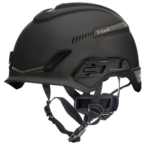 Hard Hats | MSA 10194790 V-Gard H1 Fas-Trac III Pivot Trivent ANSI EN12492 Safety Helmet -  Black image number 0