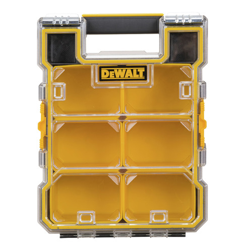 Cases and Bags | Dewalt DWST14735 4.56 in. x 10.31 in. x 13.66 in. Mid-Size Pro Organizer with Metal Latches - Yellow/Clear image number 0