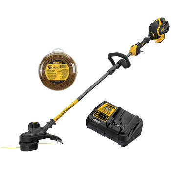 TRIMMERS | Dewalt 60V MAX FLEXVOLT Brushless Lithium-Ion Cordless String Trimmer and 0.080 in. x 225 ft. String Trimmer Line Bundle (3 Ah) - DCST970X1S-DWO1DT802