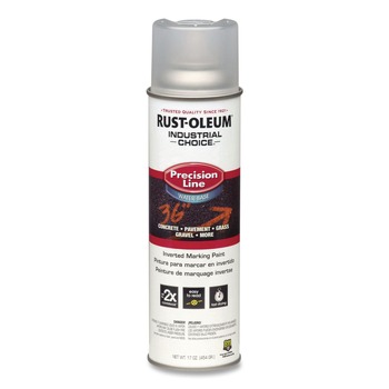 Rust-Oleum Industrial Choice M1800 System 17 oz. Aerosol Can Water-Based Precision Line Marking Paint - Gloss Clear (12/Carton) - 1801838