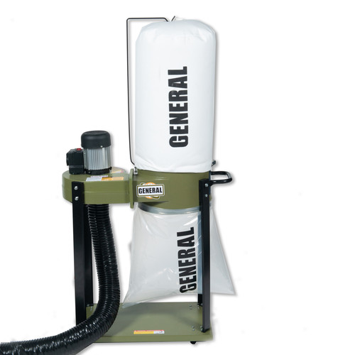 Clearance Center | General International 10-030DASM1 110V 1 Phase 1 HP Dual Action Switch Commercial Dust Collector with 2 Micron Bag Filter image number 0