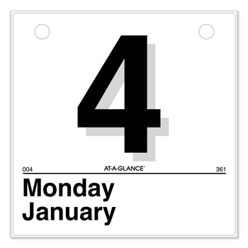 AT-A-GLANCE 12-Month: Jan 2026 to Dec 2026 6 in. x 6 in. Today Is Daily Wall Calendar Refill - White Sheets - K1-50