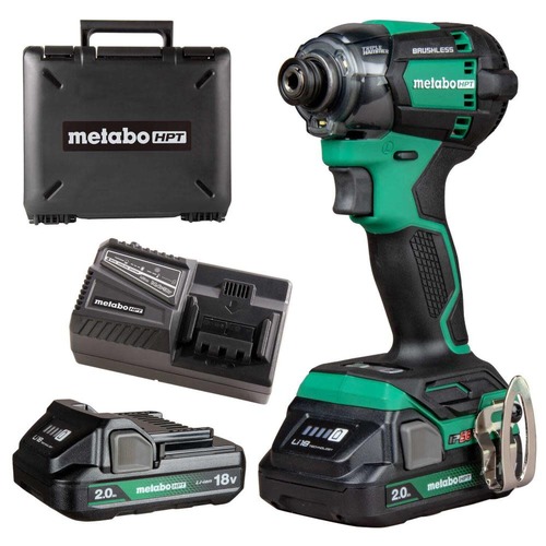 Impact Drivers | Metabo HPT WH18DCM 18V MultiVolt Lithium-Ion Brushless Cordless Triple Hammer BOLT Impact Driver Kit (2 Ah) image number 0