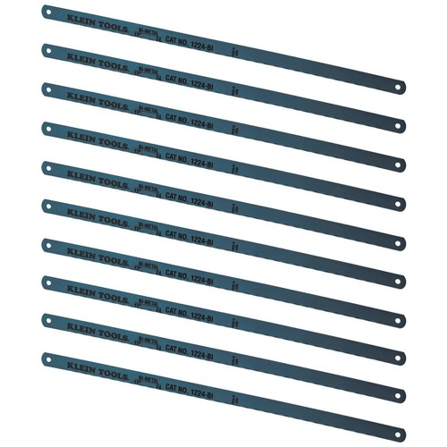 Blades | Klein Tools 1224BI-P 10-Piece 12 in. 24 TPI Bi-Metal Blades image number 0