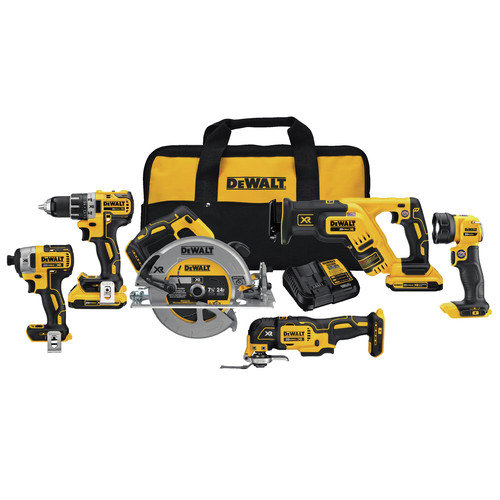 Combo Kits | Dewalt DCK684D2 20V MAX XR Brushless Lithium-Ion 6-Tool Cordless Compact Combo Kit with 2 Batteries (2 Ah) image number 0