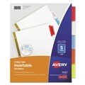July Member-Exclusive Offer Save 10% off on One Item | Avery 11121 Big Tab 11 in. x 8.5 in. 5-Tab Double-Sided Gold Edge Reinforcing Insertable Dividers - Assorted Tabs/White (1-Set) image number 0