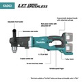 Makita Appreciation Week! Save 10%! | Factory Reconditioned Makita XAD03PT-R 36V (18V X2) LXT Brushless Lithium-Ion 1/2 in. Cordless Right Angle Drill Kit (5 Ah) image number 16