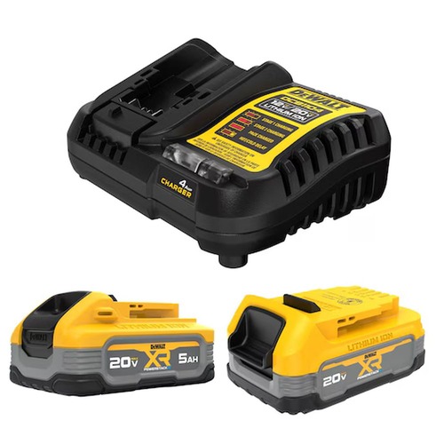 Clearance Center | Dewalt DCBP315-2C 20V MAX POWERSTACK Lithium-Ion Batteries and Charger Starter Kit (1.7 Ah/5 Ah) image number 0