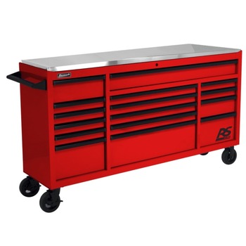 TOOL CHESTS | Homak RS Pro 72 in. 16 Drawer Bottom with Stainless Steel Top - Red - RD04072164