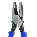 Pliers | Klein Tools J2000-9NETP 9 in. Fish Tape Pulling, Lineman's Pliers - Light Blue/Black image number 3