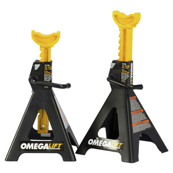 PRODUCTS | OMEGA 2-Piece 12 Ton Capacity Double Locking Ratchet Style Jack Stand Set - 32128