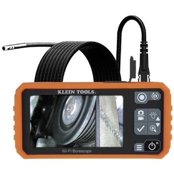 ELECTRICAL TOOLS | Klein Tools Wi-Fi Pro Borescope with Dual-Lens, 5.5 mm 9.8-Foot Armored Waterproof Gooseneck Snake, LEDs, 4.3-Inch LCD, Endoscope Inspection - ET19