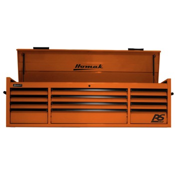 TOOL CHESTS | Homak RS Pro 72 in. 12-Drawer Top Chest with Outlet - Orange - OG02072120