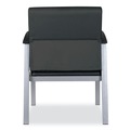  | Alera ALEML2319 MetaLounge Series 24.6 in. x 26.96 in. x 33.46 in. Mid-Back Guest Chair - Black Seat/Silver Base image number 4