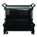Customer Appreciation Sale! Save up to $60 on Select Tools | Rubbermaid Commercial FG409500BLA 40.63 in. x 20.75 in. x 37.81 in. 300 lbs. Capacity 3 Shelves Plastic Xtra Equipment Cart - Black image number 3
