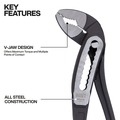 Pliers | Klein Tools D50510 Classic Klaw Pump Pliers V-Jaw Tongue and Groove, Hardened Teeth for Maximum Torque, 10-Inch image number 1