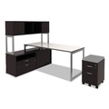  | Alera ALETT7224WG 71.5 in. x 23.63 in. Rectangular Reversible Laminate Table Top - White/Gray image number 3