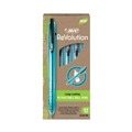  | BIC BPRR11BK ReVolution Ocean Bound Medium 1 millimeter Retractable Ballpoint Pen - Black Ink/Translucent Blue Barrel (1-Dozen) image number 0