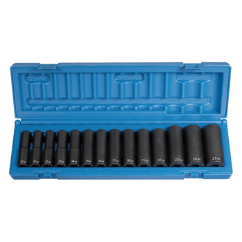 SOCKET SETS | Grey Pneumatic 14-Piece 1/2 in. Drive 6-Point Metric Deep Socket Set - 1412MD
