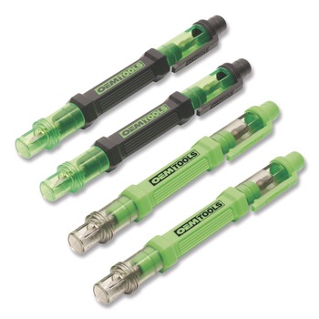 GreatNeck 5.38 in. Long Phillips/Slotted Bits Metric Sockets 6-Way Pen-Style Screw/Nut Driver - Black/Green, Green/Clear (4/Pack) - 22537