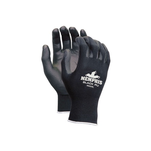 Work Gloves | MCR Safety 9669L Economy PU Coated Work Gloves - Large Black (1-Dozen) image number 0