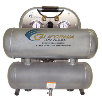 California Air Tools 4610ALFC 1 HP 4.6 Gallon Ultra Quiet and Oil-Free Aluminum Tank Twin Stack Air Compressor - CAT-4610ALFC