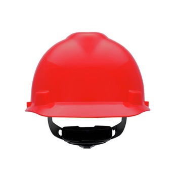 MSA V-Gard Slotted Cap with Fas-Trac III Suspension - Red - 475363