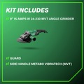 Angle Grinders | Metabo HPT 646467420 120V 15 Amp W 24-230 MVT 9 in. Corded Angle Grinder image number 1