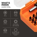 Screwdrivers | Klein Tools 33803 ProFlex 42-Bit Impact Driver Bit Set with Modular Case, S2 Steel, Magnetic, Adjustable Screwdriver image number 1