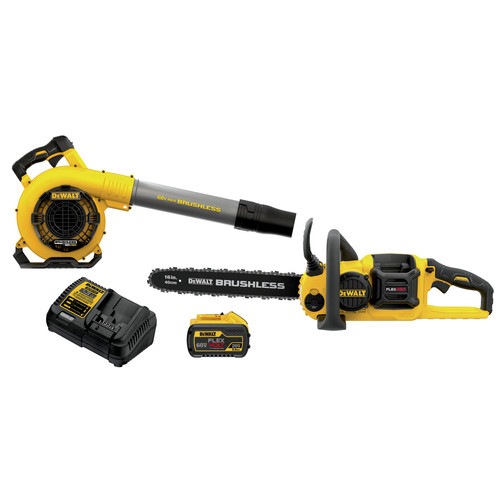 Outdoor Power Combo Kits | Dewalt DCKO667X1 60V MAX FLEXVOLT Brushless Lithium-Ion Cordless 16 in. Chainsaw/Blower Combo Kit (9 Ah) image number 0