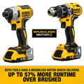 Dewalt DCK283D2 2-Tool Combo Kit - 20V MAX XR Brushless Cordless Compact Drill Driver & Impact Driver Kit with 2 Batteries (2 Ah) image number 9