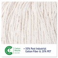  | Boardwalk BWK502WHEA 5 in. Super Loop Cotton/Synthetic Fiber Wet Mop Head - Medium, White image number 8