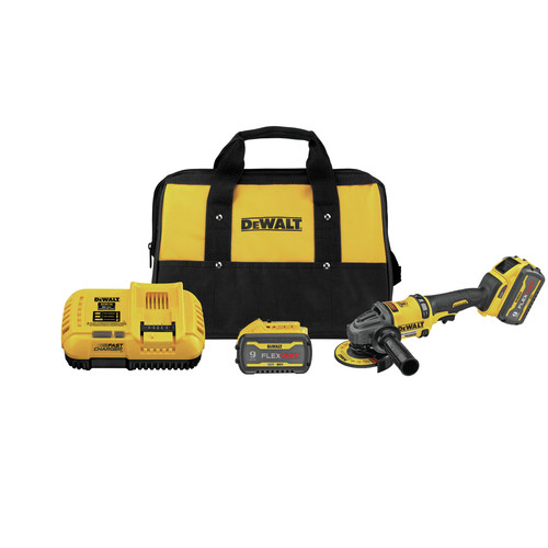 Angle Grinders | Dewalt DCG418X2 FLEXVOLT 60V MAX Brushless Lithium-Ion 4-1/2 in. - 6 in. Cordless Grinder Kit with Kickback Brake and (2) 9 Ah Batteries image number 0