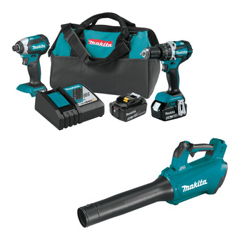 COMBO KITS | Makita 18V LXT Brushless Lithium-Ion 2-Tool Cordless Combo Kit (4 Ah) with LXT Brushless Blower - XT269M+XBU03Z