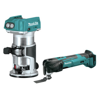 OSCILLATING TOOLS | Makita 18V LXT Lithium-Ion Cordless Oscillating Multi-Tool and Compact Brushless Cordless Router Bundle - XMT03Z-XTR01Z
