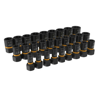 GearWrench 28-Piece 1/4 in. and 3/8 in. Drive Bolt Biter Impact Extraction Socket Set - 84784