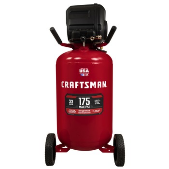 AIR TOOLS AND EQUIPMENT | Craftsman CMXECXM331.COM 15 Amp 1.7 HP 33 Gallon 175 PSI 5.1 SCFM 90 PSI Oil-Free Portable Electric Vertical Corded Air Compressor
