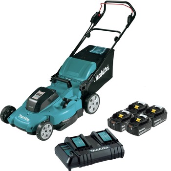 LAWN MOWERS | Makita 36V (18V X2) LXT Brushed Lithium-Ion 21 in. Cordless Lawn Mower Kit with 4 Batteries (4 Ah) - XML10CM1