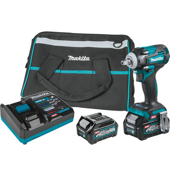Makita GWT05D 40V max XGT Brushless Lithium-Ion 1/2 in. Cordless 4-Speed Impact Wrench with Detent Anvil Kit (2.5 Ah) Makita 40V max XGT Brushless Lithium-Ion 1/2 in. Cordless 4-Speed Impact Wrench with Detent Anvil Kit (2.5 Ah) - GWT05D