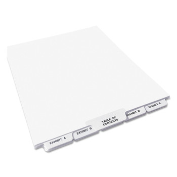 Avery 11 in. x 8.5 in. 27-Tab Preprinted Legal Exhibit Bottom A to Z Tab Index Dividers - White (1-Set) - 11376