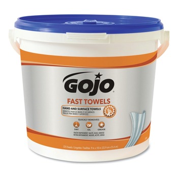 GOJO Industries FAST TOWELS 9 in. x 10 in. Cloth Hand Cleaning Towels - Fresh Citrus Blue - 6299-02