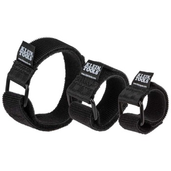 Klein Tools 6-Piece 6 in. / 8 in. / 14 in. Hook and Loop Cinch Strap Cable Tie Set - Black - 450-600