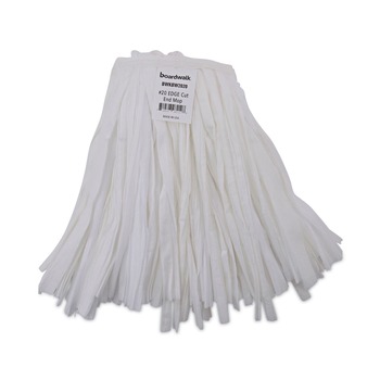 Boardwalk BWKBW2020 #20 Nonwoven Rayon/Polyester Cut End Edge Mop - White (12/Carton)