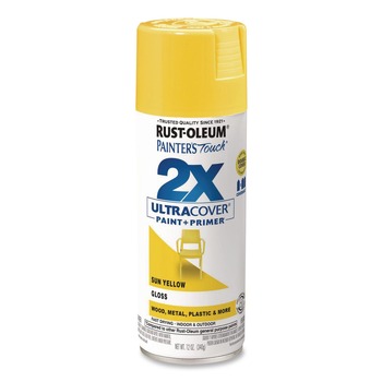Rust-Oleum Painters Touch 2X Ultra Cover 12 oz. Aerosol Can Spray Paint - Gloss Sun Yellow (6/Carton) - 334046