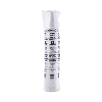 Dart 12J12 12 oz. Foam Drink Cups - White (25/Pack)