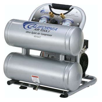 PORTABLE AIR COMPRESSORS | California Air Tools 4610AC 1 HP 4.6 Gallon Ultra Quiet and Oil-Free Aluminum Tank Twin Stack Air Compressor - CAT-4610AC