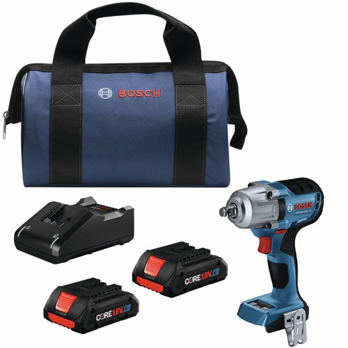 Impact Drivers | Factory Reconditioned Bosch GDS18V-330CB25-RT 18V Lithium-Ion Brushless Connected-Ready 1/2 in. Cordless Mid-Torque Impact Wrench Kit with Friction Ring and Thru-Hole (4 Ah) image number 0