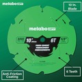 Circular Saw Blades | Metabo HPT 115764M 10 in. 6-Tooth Industrial PTFE Fiber Cement Blade image number 3