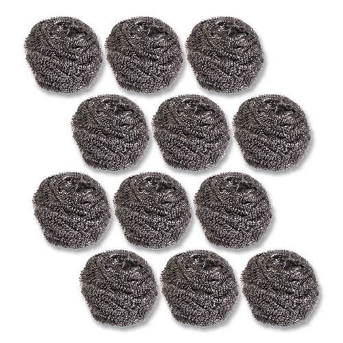 Buy 1 item, Get a Boardwalk Easy Grip Tape Measure for $5 | Boardwalk 84BWK SS 2-1/2 in. x 2-3/4 in. Stainless Steel Scrubber - Steel Gray (12/Carton) image number 0